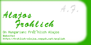 alajos frohlich business card